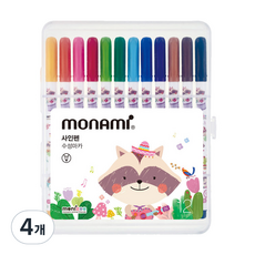 모나미 모니주 사인펜 12색, 혼합색상, 4개