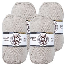 DIKTAS Madame Cotton棉質混紡毛線 2入, 5.米色, 4個