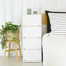 엠비코 국내 제조 모던 슬림 서랍장, 화이트, 4단