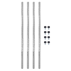 KI WISH 居家生活 鐵管插管款鐵架專用1英吋竹節管 150CM 銀色 4支入, 1組