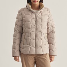 Elsso 女款冬季日常基本輕量波浪絎逢外套