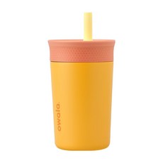 owala KIDS' Tumbler 不鏽鋼矽膠吸管水壺, 澄香柚茶, 355ml, 1個
