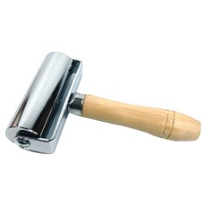 皮革工藝工具滾輪 100mm, 銀色 + 原木色, 1個