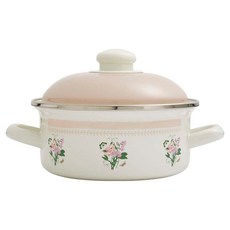 포트메리온 인덕션 보타닉가든 스케치북 법랑 양수 냄비 1.3L, 스위트피, 1개, 18cm