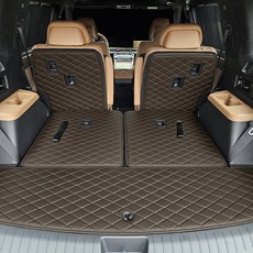 모모토 프리미엄 2열 등받이 + 3열 등받이 + 트렁크 매트 세트, 현대 디 올 뉴 싼타페 MX5 하이브리드 6인승 2023년 8월~, 다크브라운