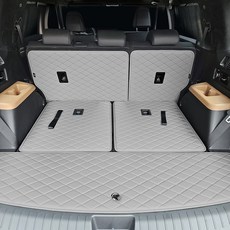 모모토 프리미엄 2열 등받이 + 3열 등받이 + 트렁크 바닥 매트 세트, 현대 디올뉴 싼타페 MX5 가솔린 7인승 2023년 8월 ~, 샌드베이지