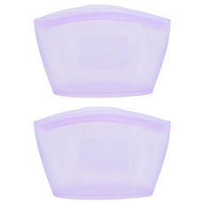 SiliPot 優質矽膠密封保鮮拉鍊袋 薰衣草紫, S(500ml), 2個