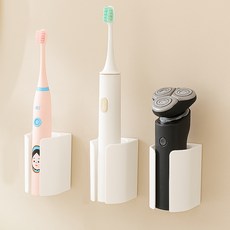 Greenuer 簡約免鑽孔多用途刮鬍刀架 掛鉤型, 3個, 白色