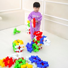 베비붐 타일 사각 블럭 65p + 대형 정리망 세트, 랜덤발송, 1세트