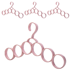 TP 生活用品多功能圍巾領帶衣架, 粉紅色, 4個