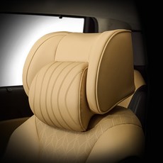 AIMBAN Carnival KA4專用 車用頸枕一體成形頭枕 L6菱格紋 第二代, 馬鞍棕, 1個