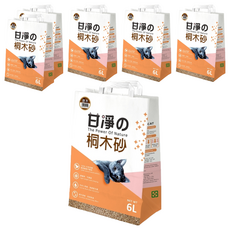 甘淨 桐木原味 凝結貓砂 6L, 100% 純天然木屑, 6袋
