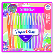 페이퍼메이트 플레어 펜 펠트 팁 12색, 혼합색상, 1세트