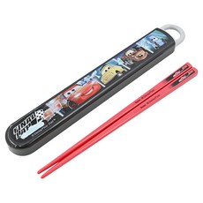 Skater ABS2AMAG 抗菌兒童筷子 含收納盒, 筷子16.5cm + 盒子19.5 x 2.7 x 1.5cm, 汽車總動員, 1組