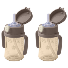 베베락 국내 제조 아이와 PPSU 원터치 빨대컵, 210ml, 2개, 초코