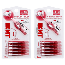 IKEMOTO 攜帶式收納型齒間刷 細 S, 1mm, 6支, 2組
