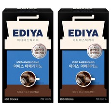EDIYA COFFEE 冰美式即溶咖啡粉隨身包, 1g, 100條, 2盒