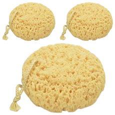 KEYTOSS 詰朵斯 無感去角質沐浴海棉 海藻, 溫和無感, 輕柔去角質, 高密度海綿, 細緻呵護肌膚, 輕鬆起泡, 加強清潔力, 黃色, 1入, 3個