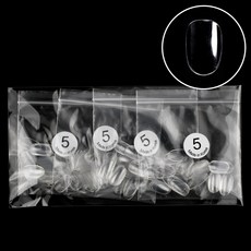 엘비아 숏오발미니 네일팁 5호 50p, 클리어, 4개