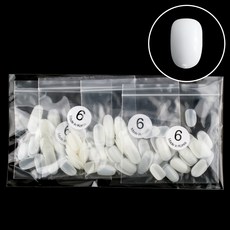 Lvia 短橢圓形迷你美甲片 6號 200入, 4組, 素色