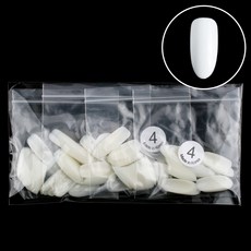 Lvia 橢圓形美甲片 4號 50入, 自然色, 4個