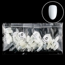 Lvia 短橢圓美甲片 6號 50入 x 4個, 1個, 自然色