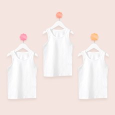 BASE ALPHA ESSENTIALS 女童100%純棉日常背心3件組