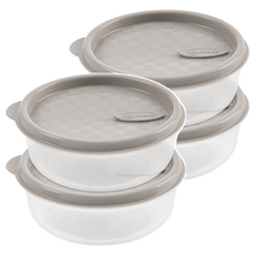 sillymann Harmony 圓形冷凍容器海洋綠 370ml WSK7241, 4個, 可可灰 370ml