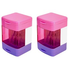 iwako 馬卡龍色立方體筆刨 輕巧便攜 色彩柔和 為桌面增添清新與活力, 粉紅, 2入