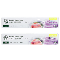 프로그 더블 지퍼백, 특대(XL), 8개입, 2개