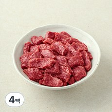 농협안심한우 정육 세절 1등급 국거리용 (냉장), 300g, 4팩