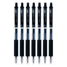 Double A 0.5mm極順中性筆, 墨水迅速乾燥 書寫整潔, 黑色, 7支