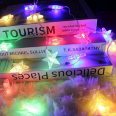 摩達客 USB充電 LED 星星造型 皮線燈串, 透明色, 1條