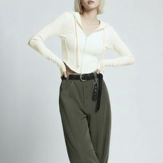 비비에모 크아 슬림 크롭 숏 절개 후드집업 12357