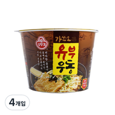 오뚜기 유부우동 큰사발, 100g, 4개