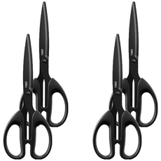 델리 다용도 양손 스텐가위 대형 6010S, 블랙, 4개