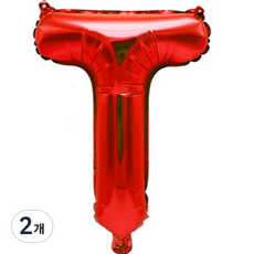 팡파티 레터링 알파벳 풍선 T 40cm, 레드, 2개