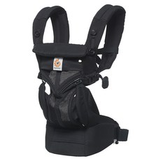 ergobaby OMNI 全階段四式360透氣款 嬰兒背帶 適用於0-48個月寶寶 承重7-45磅(3.2-20.4公斤), 黑瑪瑙