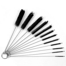 Mibil 不銹鋼吸管清潔刷吸管刷 12 件套, 1套, 黑色