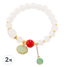 홈셀 祈願好運手鍊 K3624 白色 吉兆好運 18cm, 2個