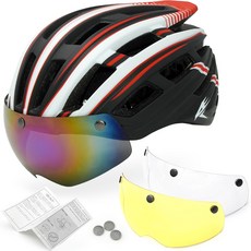 ACEPEED 自行車護目鏡安全帽, 3 黑 白 紅