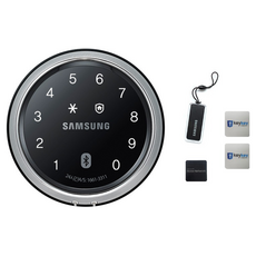 삼성SDS O스마트 원형 블루투스 손잡이 도어록 SHP-DS700 카드키 + 스마트키태그 + 스티커형 카드키 2p