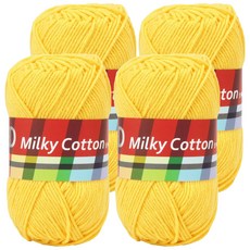 brandyarn Milky Cotton 紅標編織線, 20 黃色, 4個