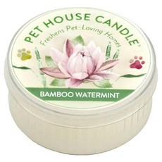 PET HOUSE 室內除臭寵物香氛蠟燭, 青竹薄荷, 無添加色素, 石蠟、石油, 可重複使用, 連續使用時間長達12小時, 43g, 1罐
