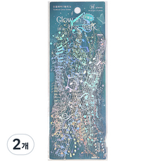 OLIVEPARTY 雷射極光星光水晶吊燈線條手帳裝飾卡套貼紙, 音樂, 2個