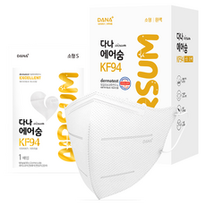 다나마스크 에어숨 컬러 소형 KF94, 1개입, 30개, 화이트