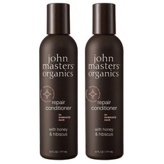 john masters organics 賦活修護護髮乳 含蜂蜜和木槿花 適用於受損髮質, 177ml, 2瓶