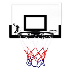 Runwave 掛式迷你籃球框全套組 門掛式, 白色 + 黑色, 1組