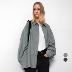 AtelierNain 女款Essential水洗棉大尺碼襯衫 BL-4380