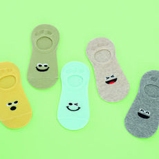 SAESILRO 孩童表情圖案短襪組 5雙